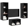 vidaXL TV Cabinet Set Black Oak 37 x 37 x 107 cm Engineered Wood
