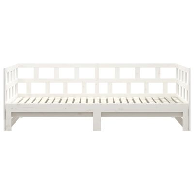 vidaXL Pull-out Day Bed White Solid Wood Pine 2x(90x200) cm