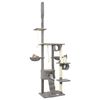 vidaXL Floor to Ceiling Cat Tree Grey 220-240 cm
