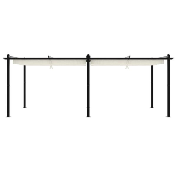 vidaXL Garden Gazebo with Retractable Roof Cream 3x6 m Aluminium