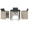 vidaXL Garden Dining Set 5 pcs Light Grey Poly Rattan