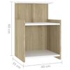 vidaXL Bed Cabinet White and Sonoma Oak 40x35x60 cm Engineered Wood