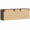 vidaXL TV Wall Cabinet with LED Lights Brown Oak 130x31x45 cm