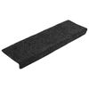 vidaXL Stair Mats Self-adhesive 20 pcs 65x21x4 cm Dark Grey Rectangular Edge