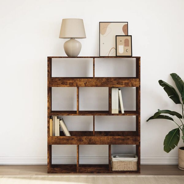 vidaXL Bookcase Smoked Oak100x33x125.5 cm Engineered Wood