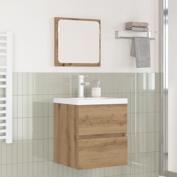 vidaXL Bathroom Furniture Set with Drawer 2 pcs Artisan Oak and White