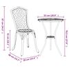 vidaXL Garden Bistro Set 3 pcs White Aluminium