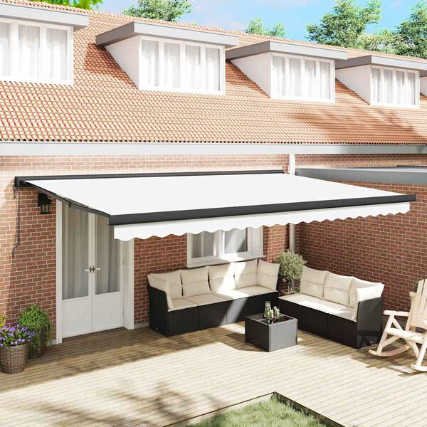 vidaXL Awning White 500 x 300 x 165 cm Polyester and Aluminium