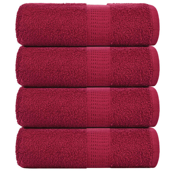 vidaXL Wash Towels "FROGN" 4 pcs Bordeaux 30x30 cm 360 gsm