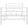 vidaXL Metal Bed Frame without Mattress with Footboard White 80x200cm