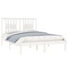 vidaXL Bed Frame without Mattress White Solid Wood 120x200 cm (810013+818661)