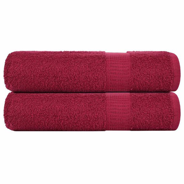 vidaXL Hand Towels "FROGN" 2 pcs Bordeaux 50x100 cm 360 gsm
