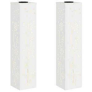 vidaXL Solar LED Pathway Light 2 pcs Warm White 18 x 18 x 80 cm