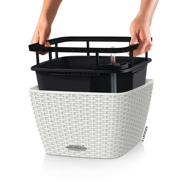 LECHUZA Planter BACINO Cottage ALL-IN-ONE 30x30 cm White