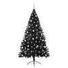 vidaXL Artificial Pre-lit Christmas Tree Black 210 cm PVC
