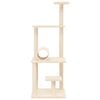 vidaXL Cat Tree with Sisal Scratching Posts Cream 136 cm