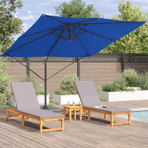 vidaXL Roma Parasol Blue 286 x 285 x 265 cm Polyester and Aluminium