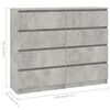 vidaXL Drawer Sideboard Concrete Grey 120x35x99 cm Engineered Wood
