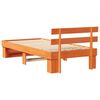 vidaXL Bed Frame with Headboard Wax Brown 90 x 190 cm Solid Pine Wood