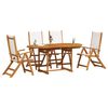 vidaXL 5 Piece Garden Dining Set Solid Wood Acacia and Textilene