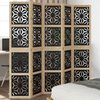 vidaXL Room Divider 5 Panels Brown and Black Solid Wood Paulownia