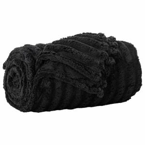 vidaXL Throw Blanket Black 240 x 220 cm 1.36 kg Fleece