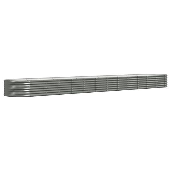 vidaXL Garden Raised Bed Galvanised Steel 512x80x36 cm Grey