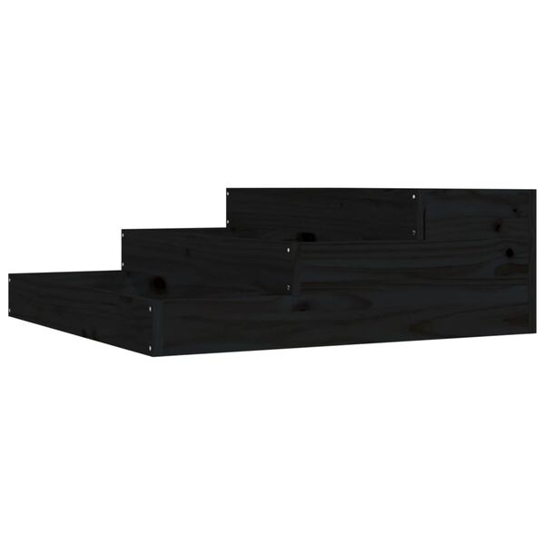 vidaXL Planter Black 78x78x27 cm Solid Wood Pine