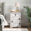 vidaXL Bedside Table with Drawer White 45 x 35 x 64 cm Solid Pine Wood