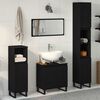 vidaXL Bathroom Furniture Set Wall-mounted with Door 3 pcs Black Oak