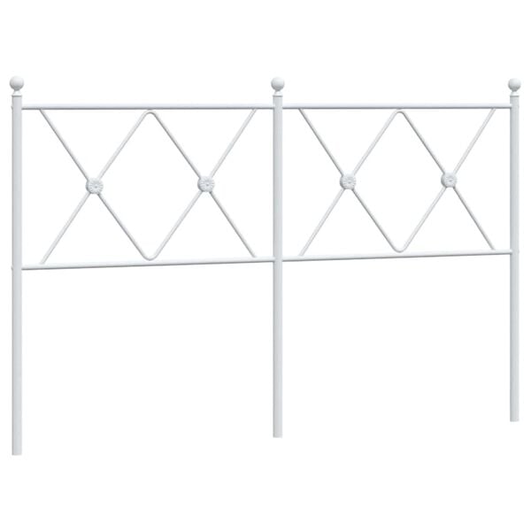 vidaXL Metal Replace Headboard White 140cm