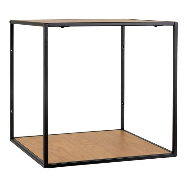 House Nordic Wall Shelf Avery 36x36x36 cm Oak and Black