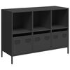 vidaXL Sideboard Black 101.5x39x73.5 cm Cold-rolled Steel