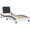 vidaXL Bed Frame without Mattress "Zadar" White and Black 90x200 cm Faux Leather