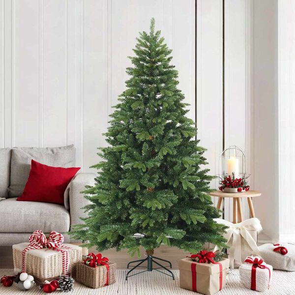 vidaXL Artificial Hinged Christmas Tree Green 180 cm PVC, PE and steel