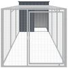 vidaXL Chicken Cage with Run Anthracite 110x405x110 cm Galvanised Steel