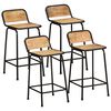 vidaXL Bar Stools 4 pcs 46x35,5x80 cm Solid Wood Rough Mango