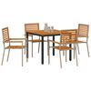 vidaXL Garden Dining Set 5 pcs Beige and Brown Poly Rattan