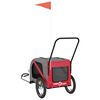 vidaXL Pet Bike Trailer Red and Grey Oxford Fabric and Iron