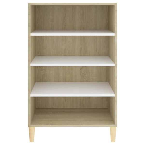 vidaXL Sideboard White and Sonoma Oak 57x35x90 cm Engineered Wood