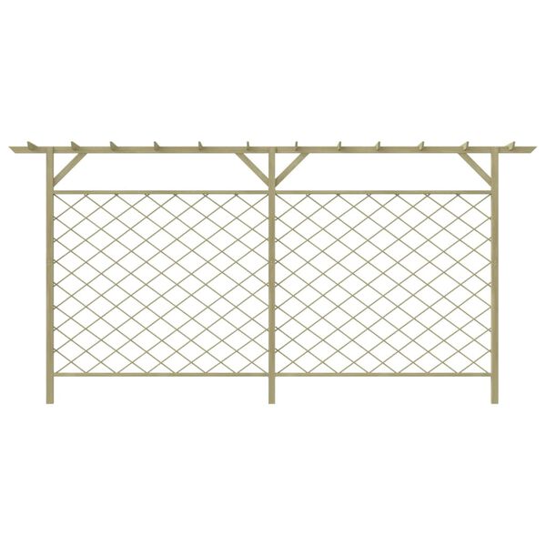 vidaXL Garden Lattice Fence with Pergola Top Wood