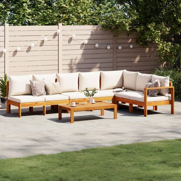 vidaXL 5 Piece Garden Sofa Set with Cushions Solid Wood Acacia