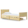 vidaXL Bed Frame without Mattress with 2 Drawers Solid Wood 100x200 cm