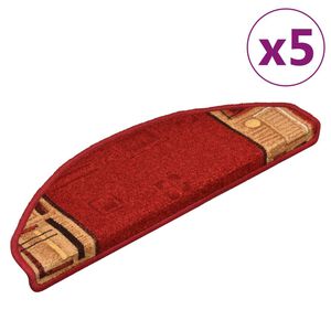 vidaXL Stair Mats Self-adhesive 5 pcs 65x21x4 cm Red
