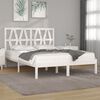 vidaXL Bed Frame without Mattress White Solid Wood Super King