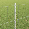vidaXL Fence with Post Silver 0.8 x 25 m Steel