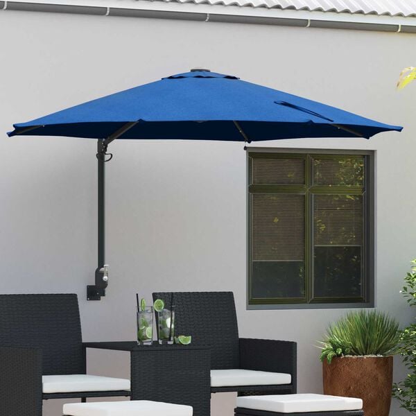 vidaXL Garden Parasol Azurblau 248 x 248 x 148 cm Polyester and Steel