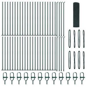 vidaXL Welded Wire Fence with Concrete Base 100 x 0.5 m Green Mesh