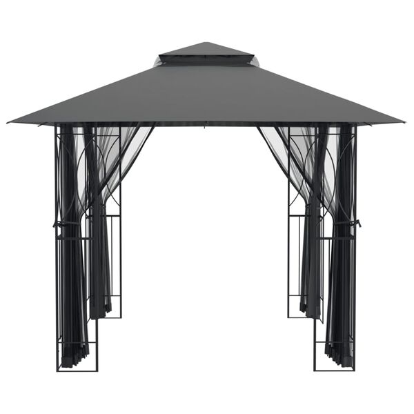 vidaXL Gazebo with Sidewalls Anthracite 300x300x270 cm Steel