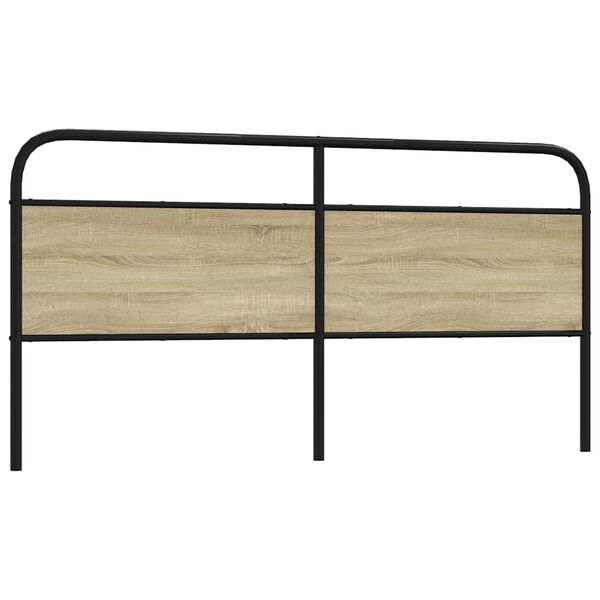 vidaXL Headboard Sonoma Oak 200 cm Steel and Engineered Wood